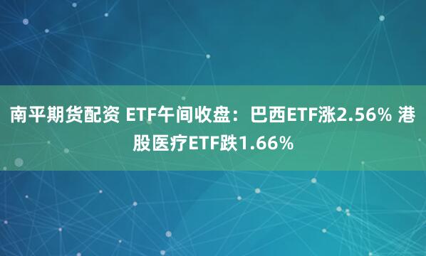 南平期货配资 ETF午间收盘:巴西ETF涨2.56% 港股医疗ETF跌1.66%